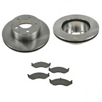 1990 - 1998 Jeep Cherokee   Front 4WD Brake Pad & Rotor Kit CERAMIC