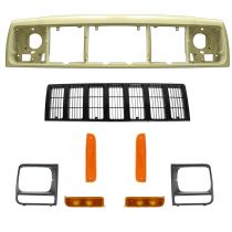 1997 - 2001 Jeep Cherokee   Black Grille, Header Panel, & Light Kit