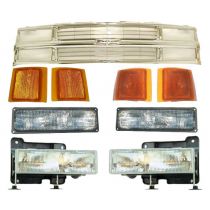 1994 - 1999 Chevy 1500 Pickup Truck All Chrome Grille (Grill) Complete Kit