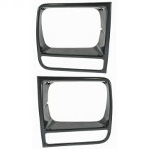 1997 - 2001 Jeep Cherokee   Black Headlight Bezel Pair