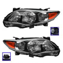 2011 - 2012 Toyota Corolla   Headlight for S & XRS Models with Black Housing Pair