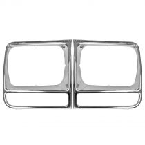 1997 - 2001 Jeep Cherokee   Chrome Headlight Trim Bezel Pair